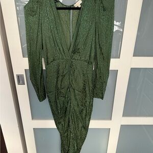 Ronny Kobo Collection Deep Green Long Sleeve Dress